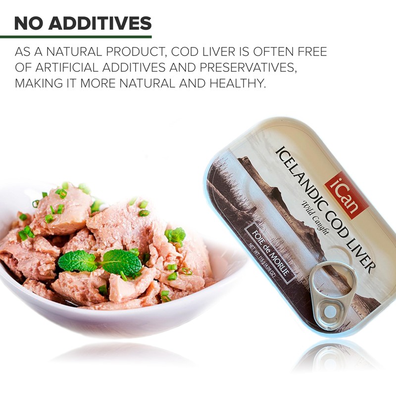 Wild Cod Liver Canned From Iceland 4.06 oz pack of