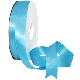 Morex Ribbon 08822/50-340 Double Face Satin Ribbon 7/8" X 50 YD Turquoise Ribbon for Gift Wrapping, Birthday Gift Cards, Satin Dress for Women, Silk Ribbons for Crafts, Wedding Gifts for Couple