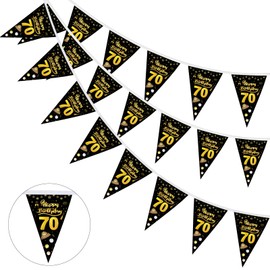 GoldRock 70th Birthday Decoration Garland Banner, 70th Birthday Men Woman, Decoration 70th Birthday Man Banner, Bunting 70th Birthday, Garland Banner Birthday 70, Happy Birthday Garland 70 Years