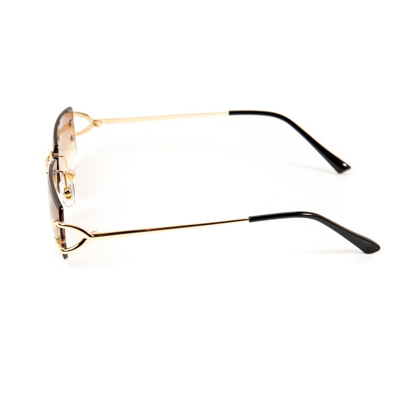 Street Knitted Men Women Stylish Narrow Rimless Light Brown Gradient