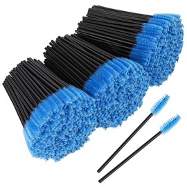 BTYMS 500 varillas desechables para rímel, cepillos para pestañas, cepillos para cejas, aplicadores, carretes para extensiones de pestañas - Azul