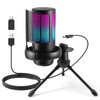 USB Microphone Gaming Mic with RGB Light, Condenser PC Podcast