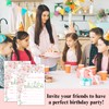 EULNNOI Birthday Brunch Invitations, Pink Floral Birthday Invite Cards With