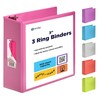 3 Inch 3 Ring Binder Pink, Slant D-Ring 3” Clear
