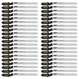 60Pack T101AO T-Shank Jigsaw Blades - 3.2 Inch 20 TPI Contractor Jig Saw Blades Set Made with High Speed Carbon Steel Curved Fine Finish Cutting Wood Boards PVC Plastic(60Pcs-T101AO for Wood&Plastic)
