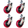 4 pcs Scaffold Caster 5" 6" 8" Black/Red Wheels with