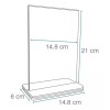 Exhivit Porta Menú A5, Doble Vista (paq-5 Piezas) Porta Folleto