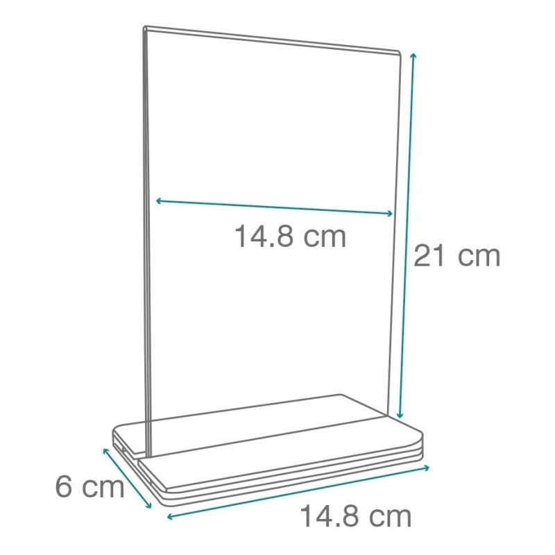 Exhivit Porta Menú A5, Doble Vista (paq-5 Piezas) Porta Folleto