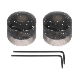 MECCANIXITY Dome Knobs Guitar Knob 6mm Flake Black Plastic Volume Tone Control for Electric Guitar Bass with Inner Hexagon Spanner Pack of 2