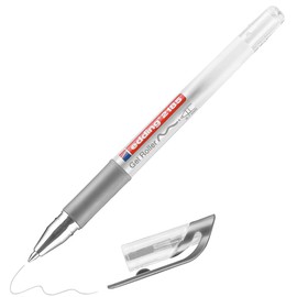 edding 2185 gel roller - silver - 1 pen - 0.7 mm - gel pen for writing, drawing, colouring mandalas, bullet journals - glitter gel pen, silver colour gel pen