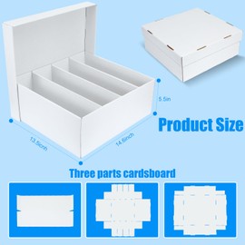 ULTRGEE 1 Pack Trading Card Storage Box - 4 Rows Graded Card Case Holds 176 PSA Slab Cards, Cardboard Holder Organizer Boxes with Dividers for Sport Cards