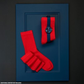 CityComfort Mens Calf Socks, Breathable Crew Socks Multipack - Mens Gifts (Red-6 Pack)