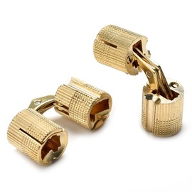 2Pcs Barrel Hinges 14mm,Hidden Hinges Brass, Mini Concealed Hinge for DIY Jewelry Box Hand Craft Cabinet Door