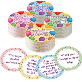 Pasimy 100 Pcs Family Conversation Cards Bulk Kids Question Card Games Fun Conversation Starters Cards Conversation Cards Game for Kid Adult Family Road Trips Build Parent Child Relationship