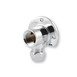derClou24 5008013010 Chrome-Plated Brass Wall Plate (Ceiling Angle) for 1/2 Inch Valves, Crimp Connection 10 mm for Copper Pipe