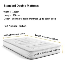 Sleep Earthed Earthing Double Fitted Sheet - UK Made - For Beds Up To 28cm in Depth - Sleep Better By Grounding The Body. Inc Plug & Cable. Organic Cotton. SEK04