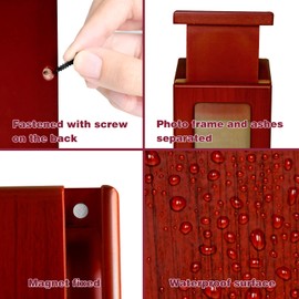 PCS Pet Urns for Dogs Ashes, Dog Photo Urn, Urns for Dog Ashes, Pet Cremation Box Red-Medium