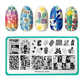 Maniology Arts Henri Matisse Nail Stamping Plate, Modern Geometric Abstract Stampl Plates, Art Exhebition Manicure Designs, Contemporary Brushstroke DIY Patterns