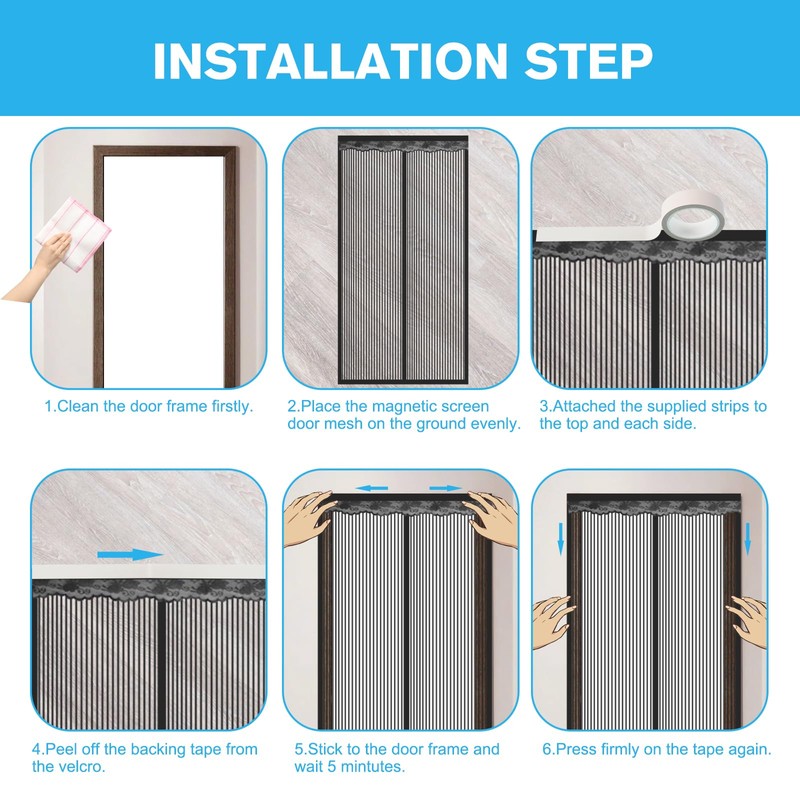 Magnetic Screen Door, 35"*82" Strong Mesh Net Closure - Keep