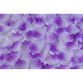 Pétalos de rosa, colorfulife® Multicolor Seda Artificial Pétalos De Rosa Flor Nupcial ducha favorece para suelos de mesa de boda suministros decoración mesa confeti, 25# Purple-white, 5000