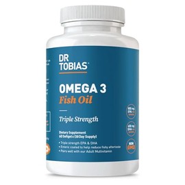 Dr. Tobias Aceite De Pescado Omega 3, 2000 Mg De Triple Potencia Con 800 Mg De Epa Y 600 Mg De Dha Por Ración, Suplementos De Aceite De Pescado Omega 3 Para Reforzar El Corazón, El Cerebro Y El Sistem