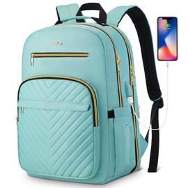 YAMTION Backpack Women,15.6 Inch Laptop Backpack for Business Work Office College,Light Green