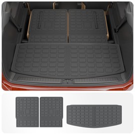 Thinzyou Cargo Mat Compatible with 2020-2025 2026 Ford Explorer Trunk Mat Cargo Liner Seat Back Cover Protector TPE All Weather Trunk Liners 2025 Explorer Accessories (Trunk Mat + Backrest Mats)