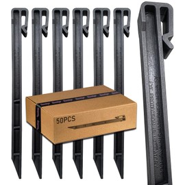 50PCS Landscape Edging Spikes, 10 Inch Garden Stakes Anchoring Spikes for Paver Edging, Weed Barriers, Turf, Tent, Weed Barrier, Timber, Carpentry, Tent, Terrace Board