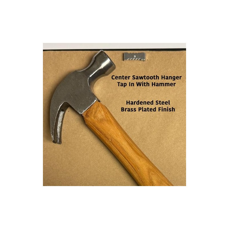 Premium Quality 1" Brass Finish Nailess Sawtooth Hanger - 10