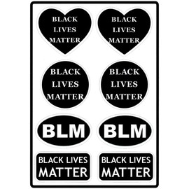 Black Lives Matter 8 Sticker Multi Pack - Small Bumper Stickers/Decals (Approx. 1.75 to 2 inches Each)