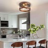 wochos Farmhouse Flush Mount Ceiling Light, 12.6 Inch 2-Light Metal