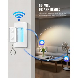Remote Control Outlet, WILAWELS Wireless Light Switch, Expandable Remote Outlet Switch for Light, Lamps, Appliance, 100ft RF Range, FCC Listed (1 Controller + 2 Outlets) W14RC1206