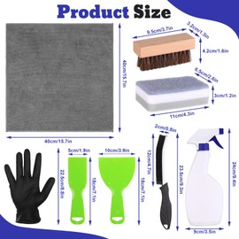 RZJSLSHANHAI 13 Pcs Headstone Cleaner Kit for Grave Cleaning Tombstone Cleaning Tools with Spray Bottle,Scrub Brush,Sponge, Towel,Disposable Gloves,Crevice Brush,2 Plastic Scraper for Granite Stone
