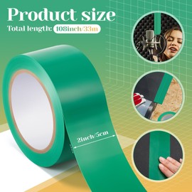 Innconee 2 Pcs MLV Seam Tape 2" x 108' Green Vinyl Acoustic Sealant Tape for Mass Loaded Vinyl Noise Barriers Installation, Walls and Ceilings
