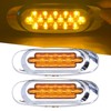 Pair 16LEDs Taillight Electroplated Trim Side Marker Auto External Lamps