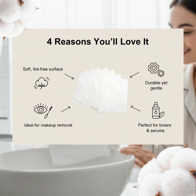 1200Pcs Makeup Facial Soft Thin Cotton Pads Soft Cotton Wipes