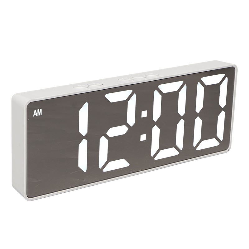 Digital Alarm Clock Temperature Display LED Mirror Electronic Clocks for