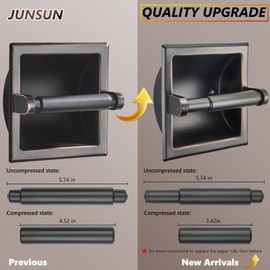 JunSun Oil Rubbed Bronze Recessed Toilet Paper Holder Stainless Steel ORB Toilet Paper Roll Holder Tissue Holder Tissue Roll Holder 6" X 6" Square Jumbo Mega Roll Holder Rear Mounting Bracket Included