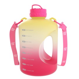 THE GYM KEG 1 Gallon Water Bottle (128oz) | Gym Bottle with Straw Lid, Carry Strap Motivational Time Markings | Sport Water Bottles with Times to Drink, Large Reusable Bottle, Leakproof & BPA-free