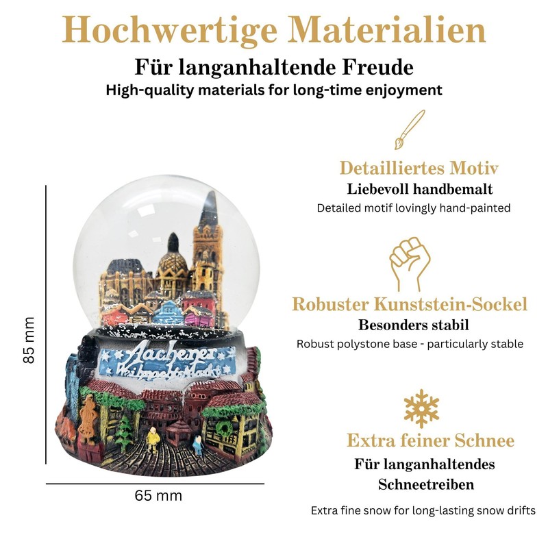 Souvenir Snow Globe Aachen Christmas Market | 65 mm Diameter