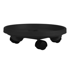 Bloem Round Plant Stand Caddy w/Wheels Saucer Tray (CAD1400), Black, 14"