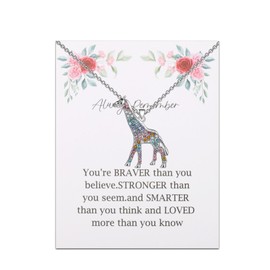 FUSTMW Giraffe Gifts or Giraffe Lover Giraffe Pendant Necklace Giraffe Themed Gifts Giraffe Inspirational Gifts Giraffe Jewelry, Small, Stainless Steel, No Gemstone