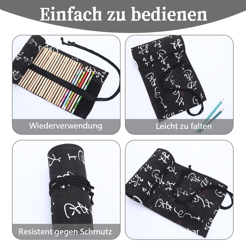 Watercolour Brush Canvas Pen Roll Bag Roll Pencil Case Pen