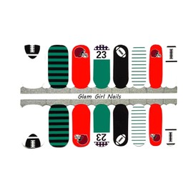 Glam Girl Nails Football Nail polish strips / Nail Wraps / Nail Stickers