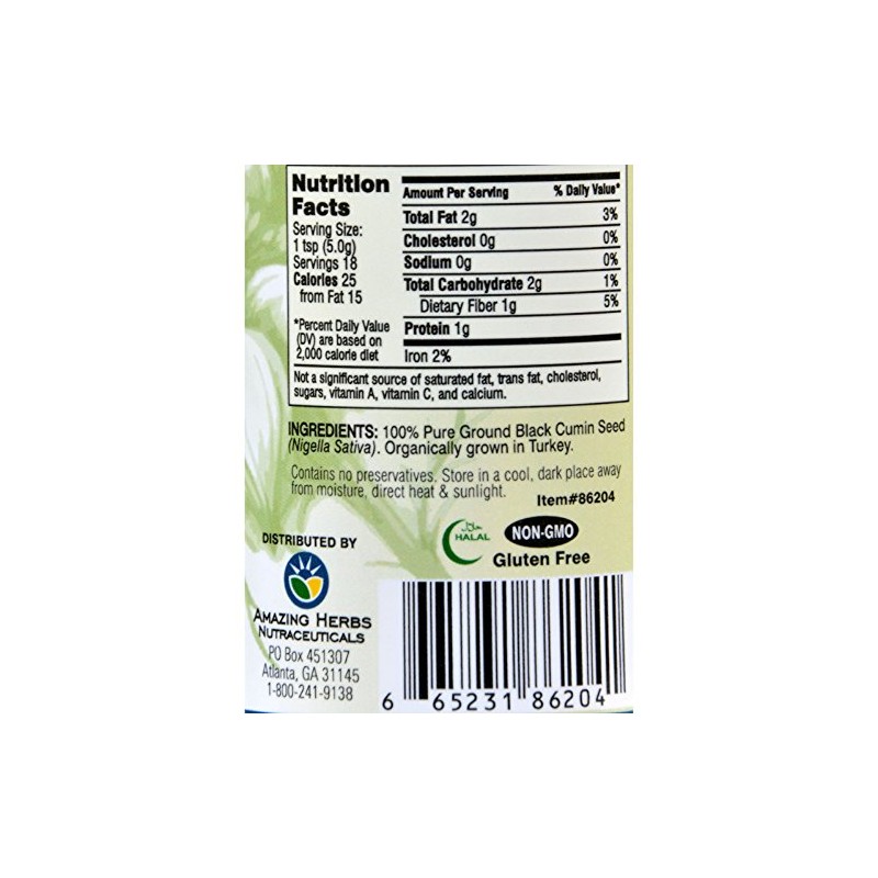 Black Seed Black Cumin Seed - Ground - 4 oz