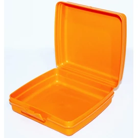 Tupperware Sandwich Keeper - Caja cuadrada con bisagras y bloqueo, color naranja