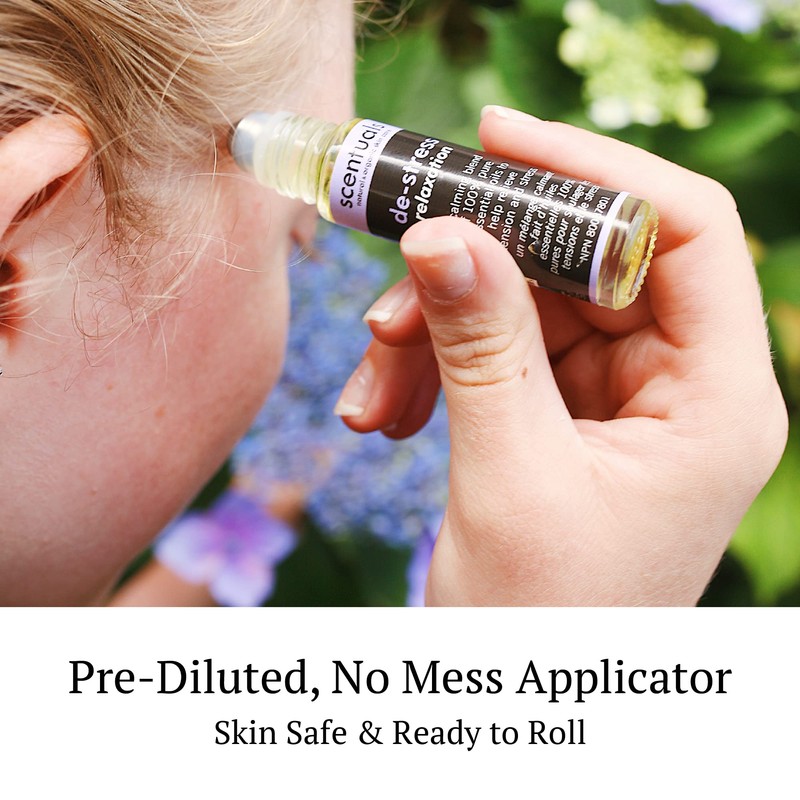 Essential Oil Blend Roll On Set of 2: De-Stress &