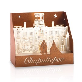 | PopUp Desplegable Decorativo de Cartulina Recortada a Laser | Tema Escena Castillo de Chapultepec | Decoración Souvenir Recuerdo de México