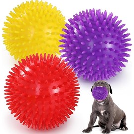Wolfi Pelotas para Perro, Juguetes de Pelota Masticable,Pelota Interactiva de Goma, Juguete para Cachorros, Pelotas Chirriantes de 2.5 Pulgadas, (Gran