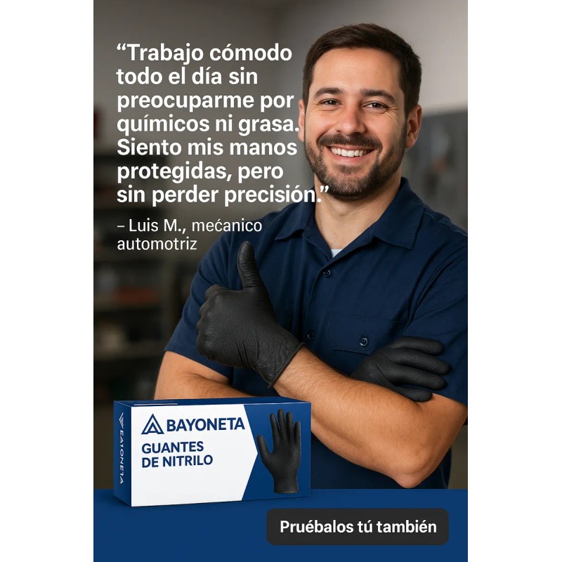 Guantes Nitrilo Xl 100pz Texturizados Alta Resistencia Ruda